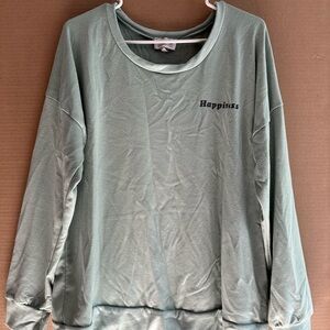 Green 'Happiness' long-sleeved shirt